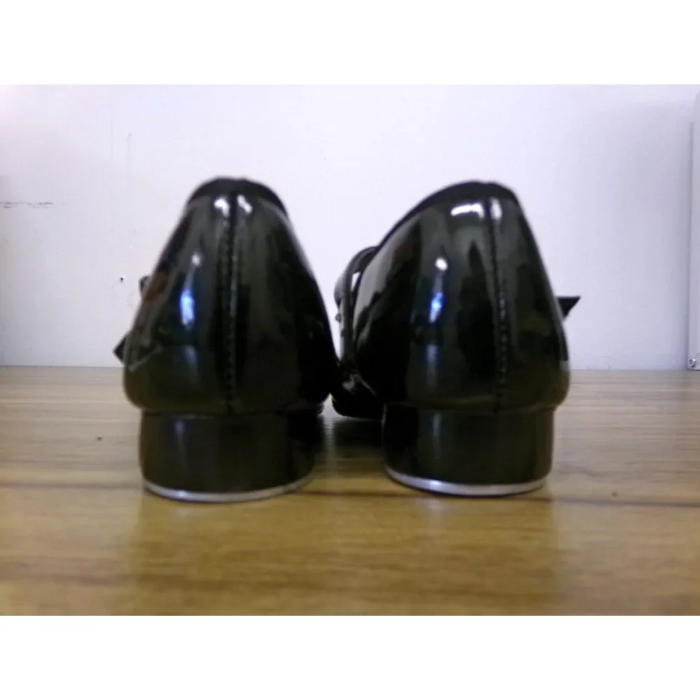 Pre-Owned Dance Tan Tap Shoes ABT Kids 8 Mary Jane Patent Leather Loop Strap